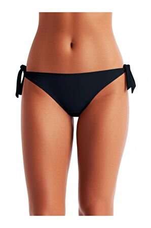 Siyah Kalın İp Bağlamalı Bikini Altı