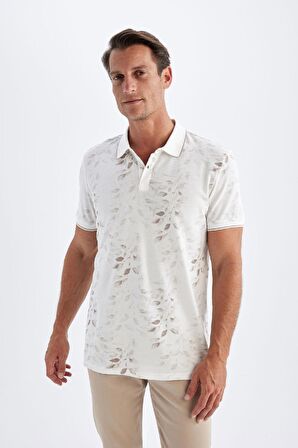 DeFacto Slim Fit Dar Kesim Baskılı Kısa Kollu Pike Polo Tişört B0600AX24HSWT32