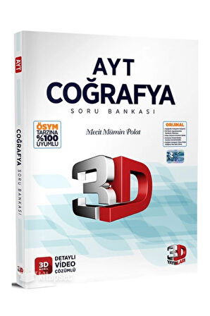 2023 Ayt 3d Coğrafya Tamamı Video Çözümlü Soru Bankası 3d Yayınları
