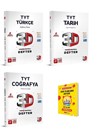 TYT Türkçe Tarih ve Coğrafya Video Destekli Defter 3lü Set