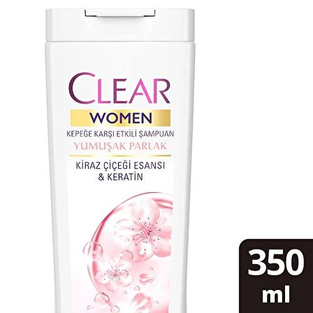 Clear Women Yumuşak ve Parlak Kiraz Çiçeği Kepeğe Karşı Şampuan 350 ml