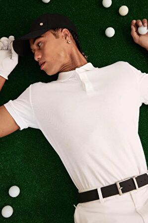 DeFactoFit Slim Fit Dar Kesim Sporcu Kısa Kollu Pike Polo Tişört