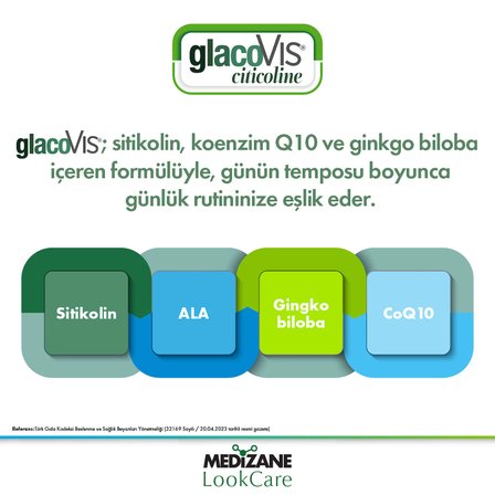 Medizane LookCare GlacoVIS Citicoline Gıda Takviyesi - 30 Kapsül