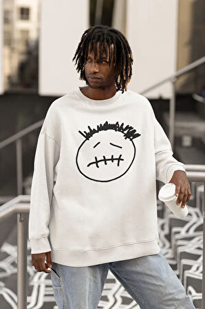 Travis Scott Gülen Surat Baskılı Unisex Oversize Sweatshirt
