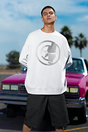 Kaptan Amerika X Iron Man Baskılı Unisex Oversize Avengers Sweatshirt