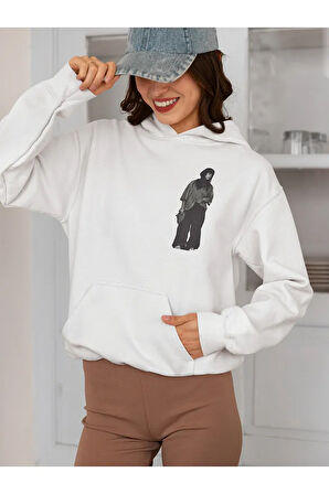 Billie Eilish Baskılı Unisex Oversize Tasarım Şarkıcı Hoodie