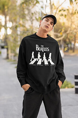 The Beatles Baskılı Unisex Oversize Müzik Grubu Sweatshirt