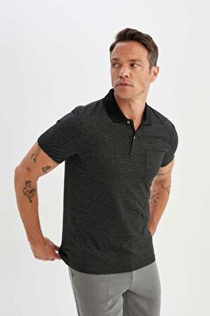 DeFacto Slim Fit Kısa Kollu Polo Tişört D0031AX24SMBK81