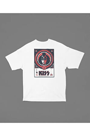 Kiss 1973 Rock Metal Baskılı Unisex Tişört, Oversize Müzik Grubu Tişört