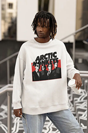 Rock Metal Müzik Grubu Baskılı Unisex Oversize Arctic Monkeys Sweatshirt
