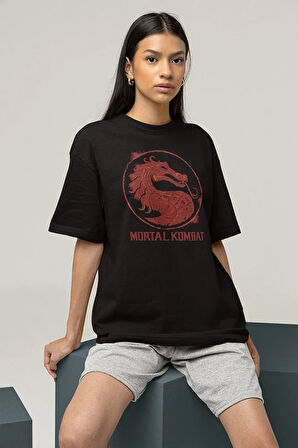 Mortal Kombat Baskılı Unisex Oversize Tişört