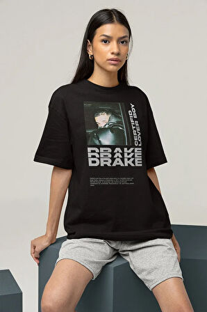 Certifid Lover Boy Drake Baskılı Unisex Oversize Rapper Tişört