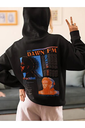 Tasarım The Weeknd 103.5 Dawn Fm Yazılı Unisex Oversize Rapper Hoodie