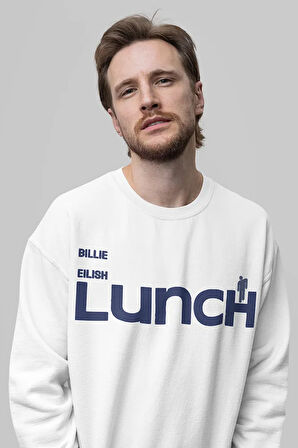 Billie Eilish Lunch Baskılı Unisex Oversize Şarkıcı Sweatshirt