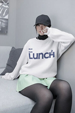 Billie Eilish Lunch Baskılı Unisex Oversize Şarkıcı Sweatshirt
