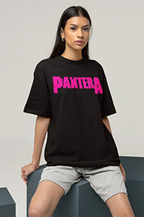 Tasarım Pantera Müzik Grubu Baskılı Unisex Oversize Rock Metal Tişört