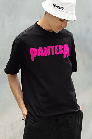 Tasarım Pantera Müzik Grubu Baskılı Unisex Oversize Rock Metal Tişört
