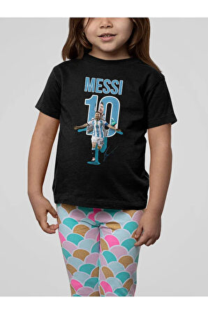 Messi 10 Baskılı Unisex Futbolcu Çocuk Tişört (1-12 Yaş)