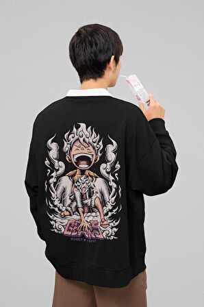 Monkey D. Luffy Gear 5 Baskılı Unisex Oversize Anime Sweatshirt