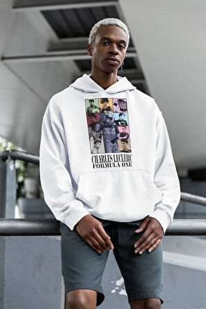 Charles Leclers Formula One Baskılı Unisex Oversize Araba Yarışı Hoodie