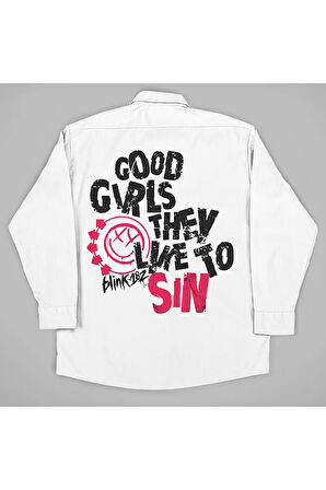 Good Girls Yazılı Unisex Müzik Grubu Blink-182 Baskılı Gömlek