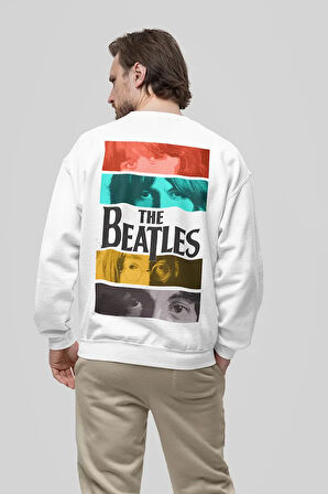 The Beatles Rock Metal Baskılı Unisex Oversize Müzik Grubu Sweatshirt