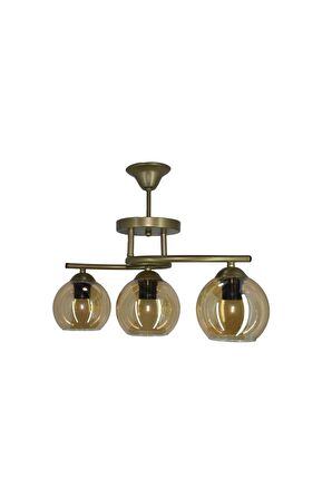Fuji Eskitme 3'lü Bal Camlı Avize | Kaliteli Modern Metal Avize