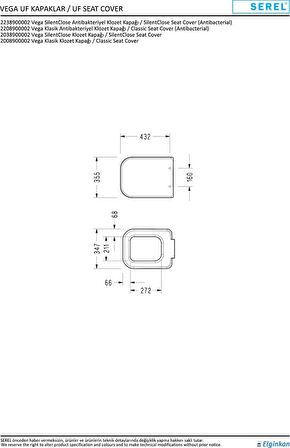 Serel Vega Klozet Kapağı 2208900002