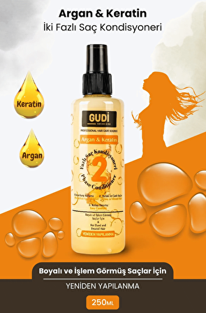  Argan & Keratin İçerikli Çift Fazlı Saç Bakım Fön Suyu 250 ml- Yeniden Yapılanma