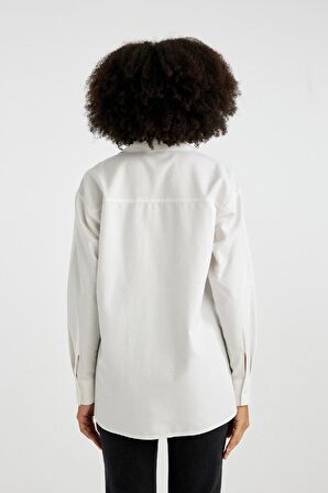 DeFacto Oversize Geniş Kalıp Oxford Uzun Kollu Gömlek V2439AZ24SPWT32