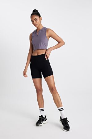 DeFactoFit Crop Bisiklet Yaka Sporcu Atlet D0638AX24AUPR466