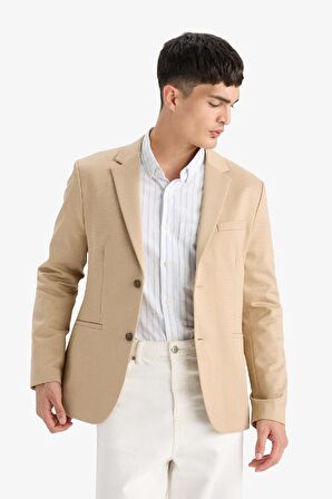 DeFacto Slim Fit Dar Kesim Astarlı Blazer Ceket W9254AZ25SPBG193