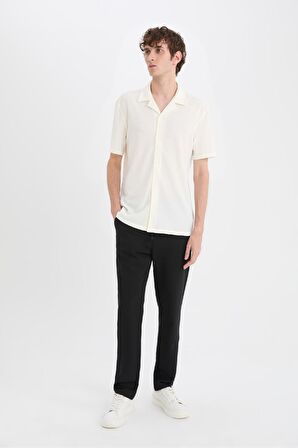 DeFacto Jogger Pantolon Basic Düz Beli Bağcıklı Cepli Düz Paça C6022AX24AUBK81