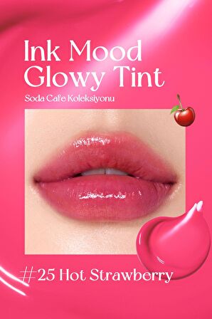 Kalıcı, Parlak Pigmentli Peripera Ink Mood Glowy Tint (#25 Hot Strawberry) (Soda Cafe)