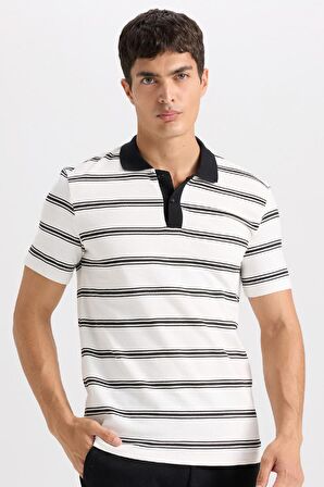 DeFacto Slim Fit Dar Kesim Çizgili Polo Tişört D4720AX24SMWT32