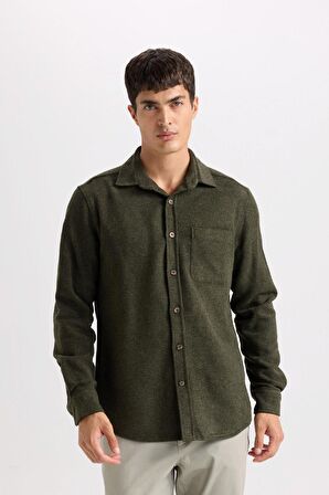 DeFacto Regular Fit Oduncu Cep Detaylı Basic Düz Uzun Kollu Gömlek A5515AX24AUKH244