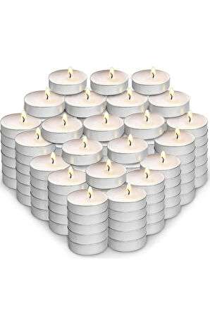 11 gram 50'li Tea Light Mum Beyaz 3,8 Cm Kokusuz Söz Nişan Kına Buhardanlık Tealight