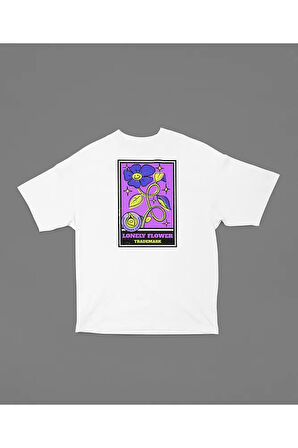 Lonely Flower Baskılı Unisex Oversize Tişört