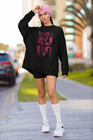 Die For You Baskılı Unisex Oversize The Weeknd Rapper Sweatshirt
