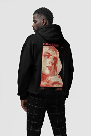 Tasarım Billie Eilish Baskılı Unisex Oversize Şarkıcı Hoodie