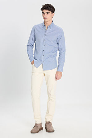Slim Fit Dar Kesim Klasik Yaka Flanel Gömlek