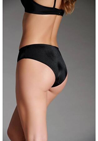 Eros Kadın Lazer Kesim Silikonlu Slip Siyah