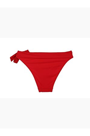 Kırmızı Bir Taraf Kalın İp Bağcıklı Bikini Altı
