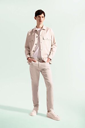 DeFacto Yazlık Gabardin Chino Kanvas Pantolon Slim Fit Dar Kesim Dar Paça Cepli B2089AX24SPGR368
