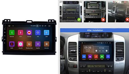 Navismart Multimedya - 8 Çekirdek İşlemci, 8GB RAM, 128GB HAFIZA Toyota Prado & Land Crusier (2004-2008) ile uyumlu