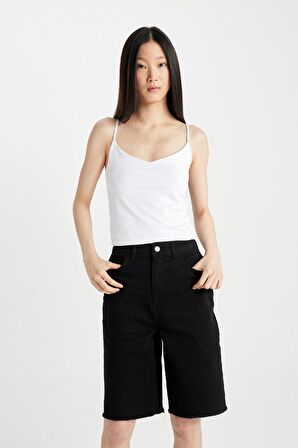 DeFacto Yüksek Bel Gabardin Kapri D0326AX24SMBK81