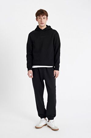 DeFacto Regular Fit Kapüşonlu Baskılı Sweatshirt C6131AX24AUBK81