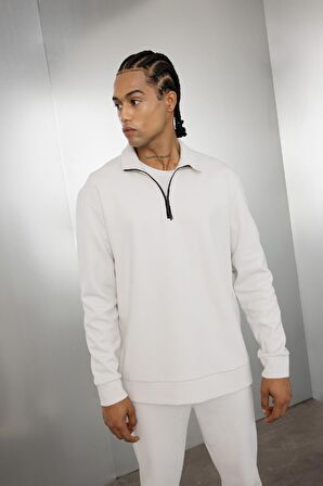 DeFactoFit Standart Fit Dik Yaka Fermuarlı Sporcu Sweatshirt D2022AX24AUBG721