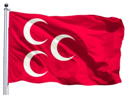 Kırmızı Üç Hilal Bayrak 150x225 cm Raşel Kumaş