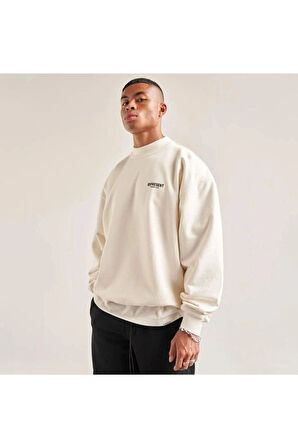 Erkek Represent Baskılı Oversize Bisiklet Yaka Sweatshirt